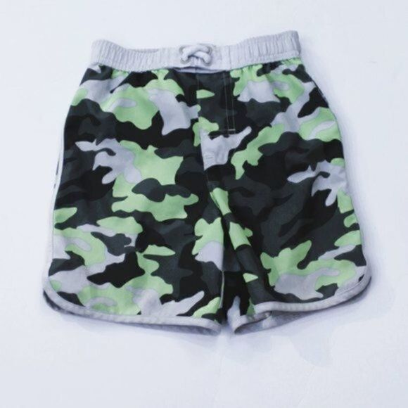 Wander Nation boys camo swim trunk 2T multicolor pocket elastic waist - Picture 2 of 8